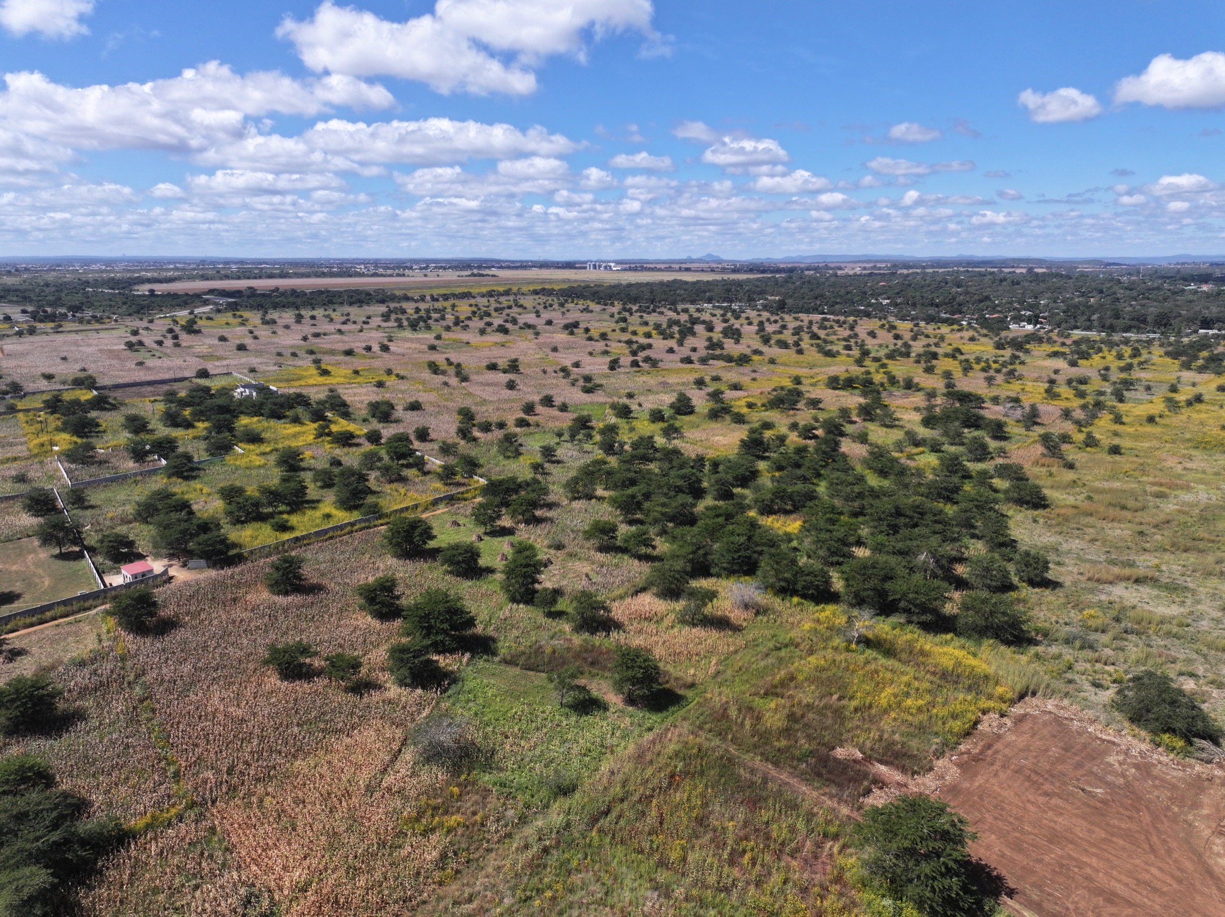 Aerial view across the Parkway City site before clearing began