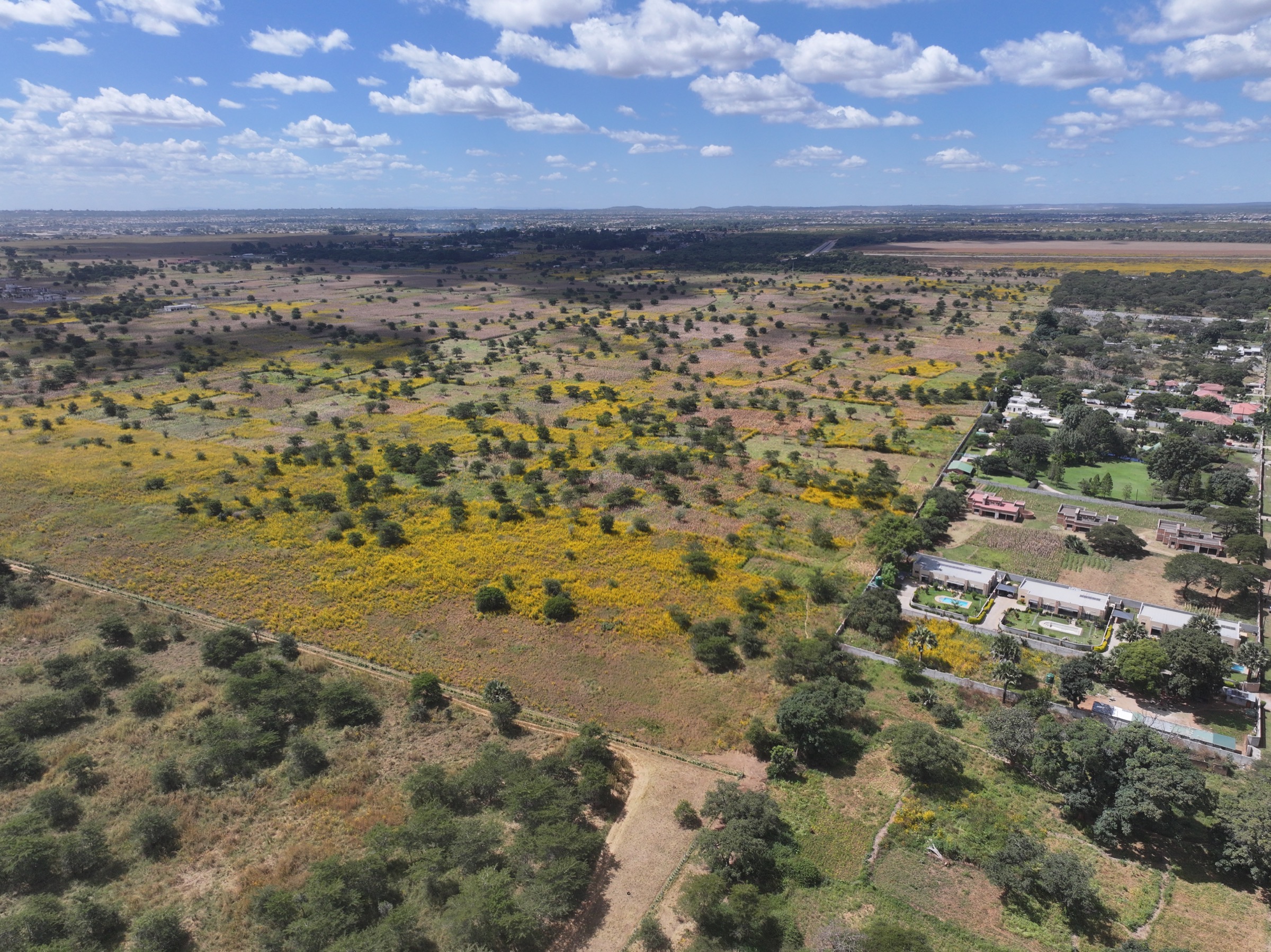 Aerial view of Parkway City and surrounding residential area
